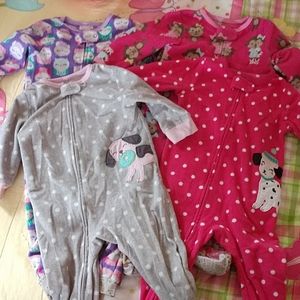 Lot of 4 girls 12 months sleepers